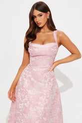 Building A Dynasty Jacquard Midi Dress - Pink